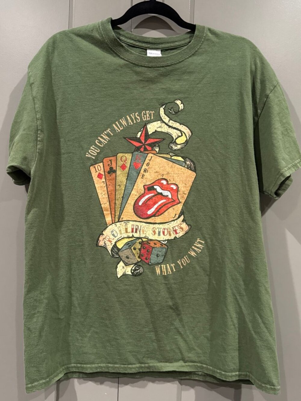 Ladies' Rolling Stones "You Can't Alway Get What You Want" Green Large